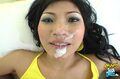 Bee with cum all over her face
