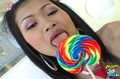 Licking lollipop