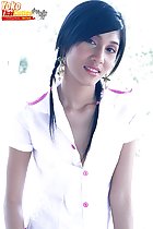 Wearing white dress