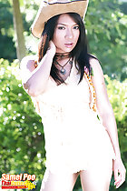 Wearing dress in hat