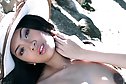 Breasty honey Christy Hunsa strips outdoors wearing sun hat