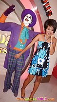 Standing beside joker feeling his crotch