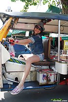 Som sitting in tuktuk