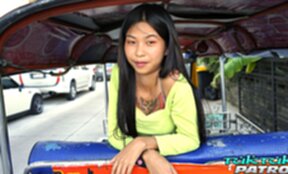 Pikka Thai strips and rides cock and cum over her breasts