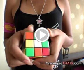 Jang puts down Rubik cube lowers shorts and panties and rides cock